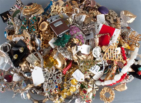Assorted costume jewelry including