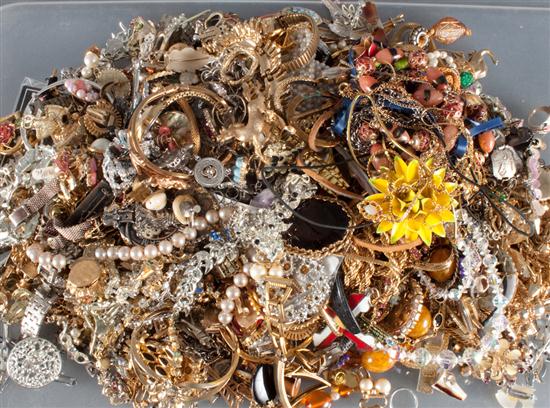 Large assortment of costume jewelry
