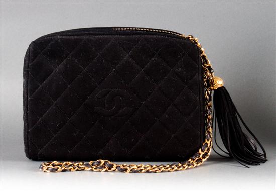 Chanel black suede quilted purse 1373da