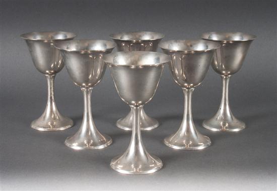 Six American sterling silver wine 137419