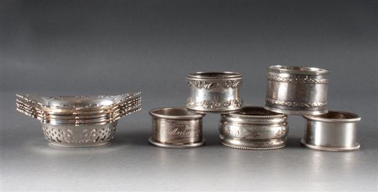 Group of American sterling silver table