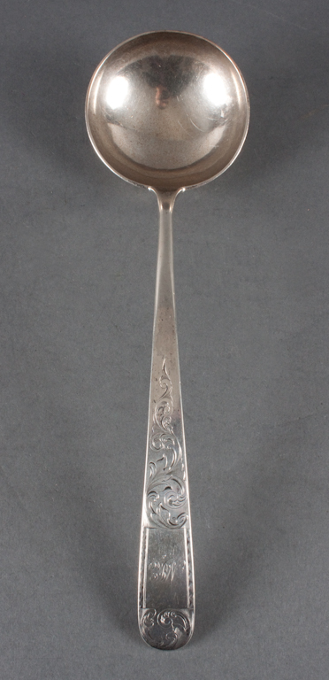 American engraved silver ladle 13742c
