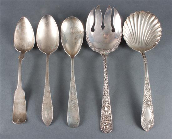 Five American sterling silver serving 13742d