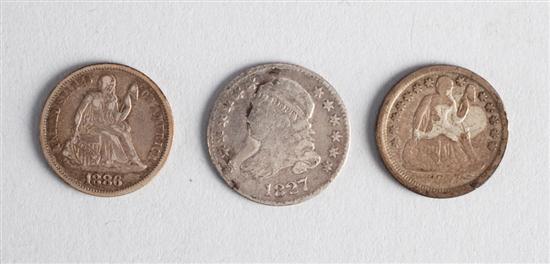 Three United States silver dimes