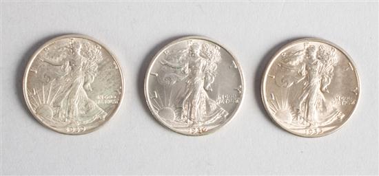 Three United States Walking Liberty 137498