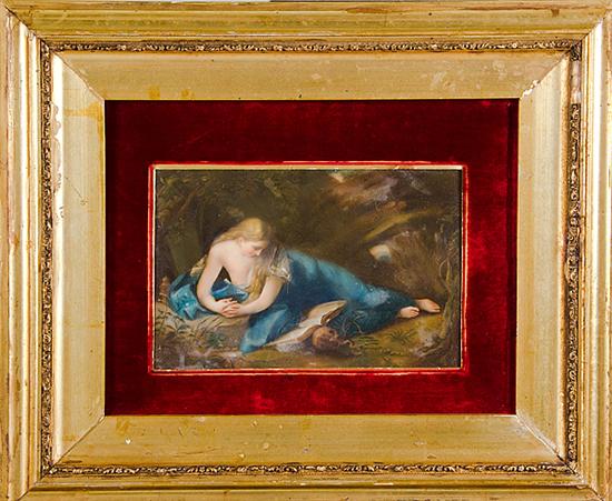 German painted porcelain plaque of the