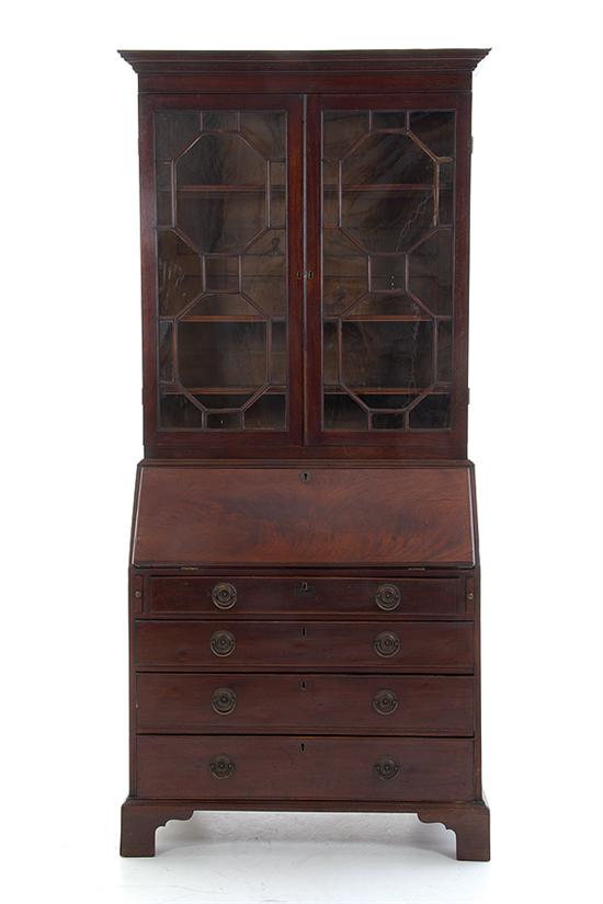 George III mahogany secretary bookcase