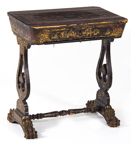 William IV chinoiserie sewing stand 137569