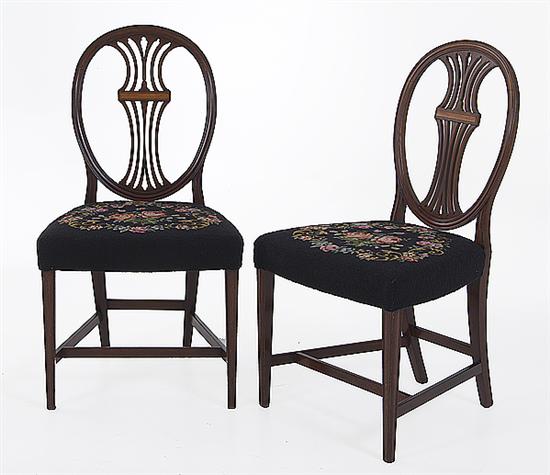 Pair Hepplewhite style inlaid mahogany 13756a