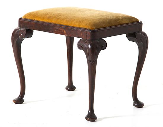 Queen Anne style mahogany footstool