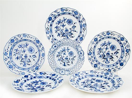 Meissen Blue Onion pattern plates and