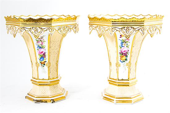 Pair Paris porcelain vases late 1375a2