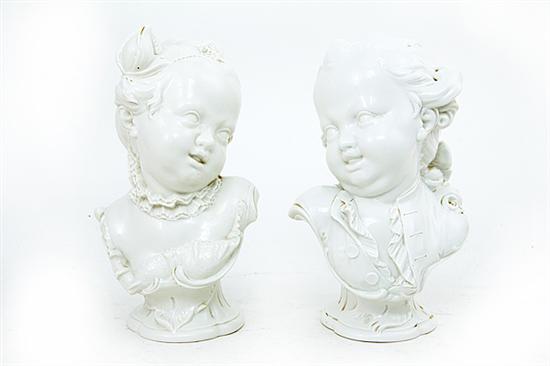 Pair Continental porcelain infant 1375ac