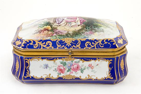 Sevres style floral-decorated porcelain