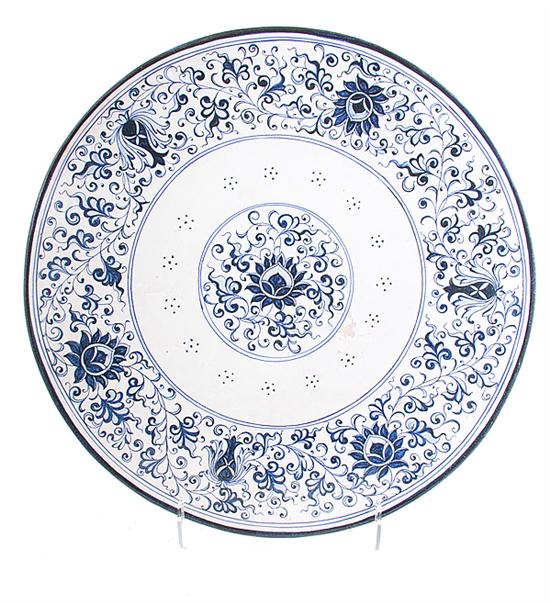 Faience blue and white charger 1375a6