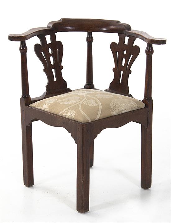 George III mahogany corner chair 1375b7