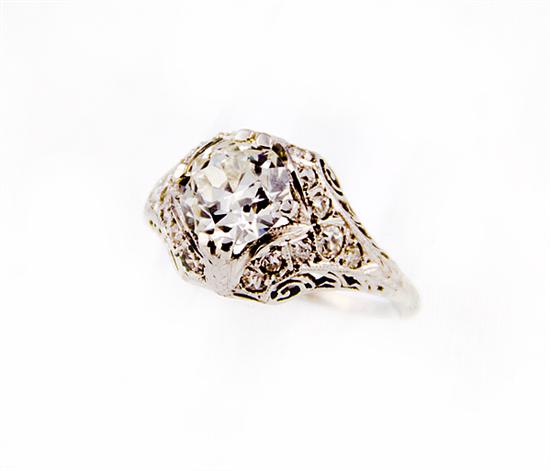 Art Deco diamond and filigree ring 1375c6