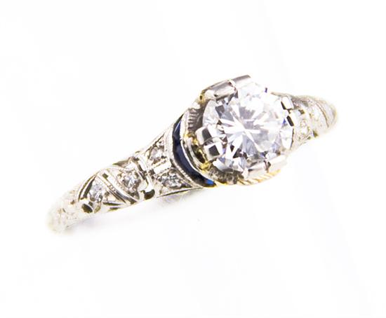 Art Deco diamond solitaire ring 1375fb