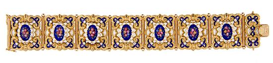 Diamond enamel and gold bracelet 1375f4