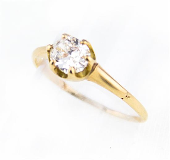 Diamond solitaire ring hand-constructed