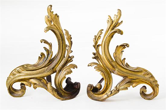 Pair French Rococo style chenets