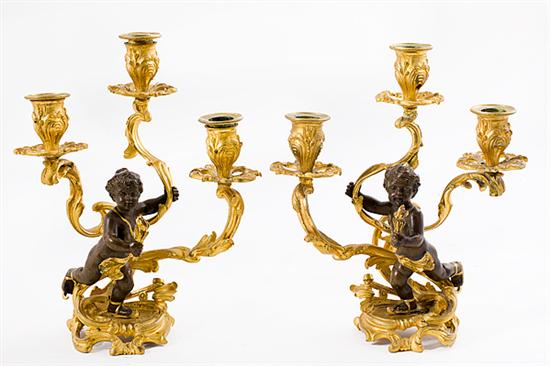 Pair Louis XV style parcel gilt 13764f