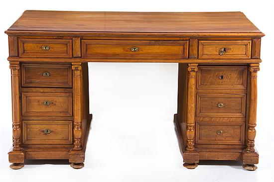 Regency style mahogany partners desk