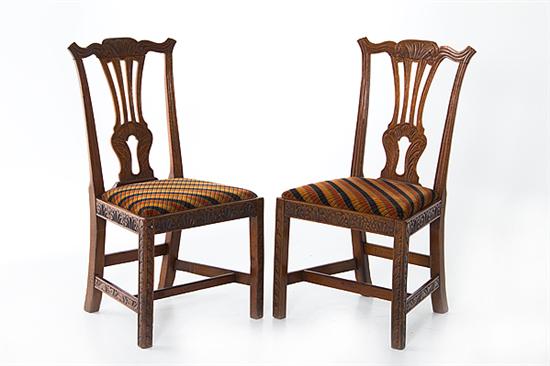 Pair George III carved mahogany