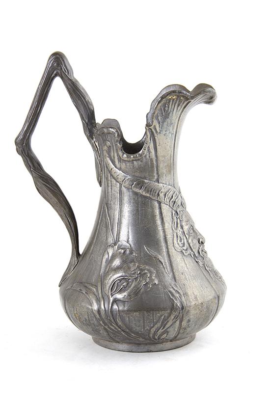 Art Nouveau pewter pitcher JP Kayser 1376fb
