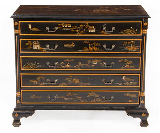 Chippendale style chinoiserie chest