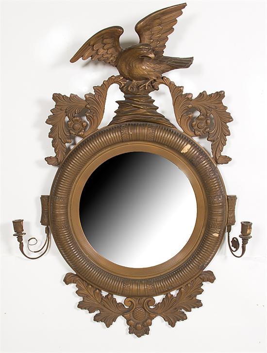 Regency style giltwood convex girandole