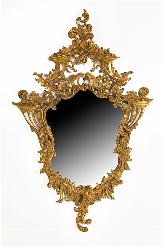 Rococo style gilt cast brass mirror 137731