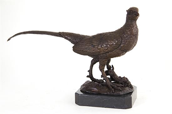 Bronze sculpture of pheasant (after
