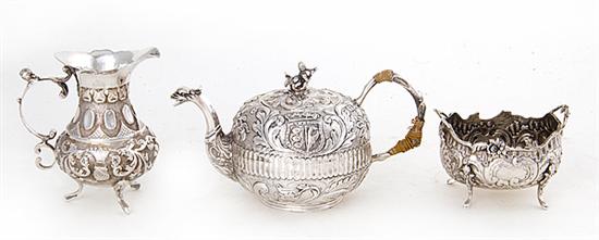 Continental silver teapot creamer