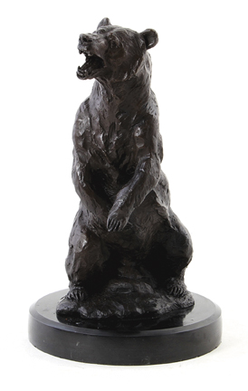 Bronze sculpture of bear (after Barye)