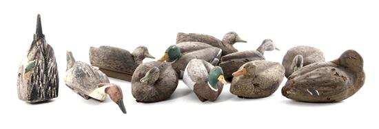 Collection of vintage duck decoys varieties