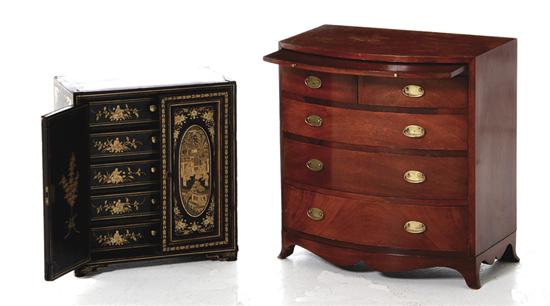 Miniature chests mahogany bowfront 13788c