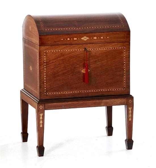 Regency style inlaid mahogany cellarette 137891