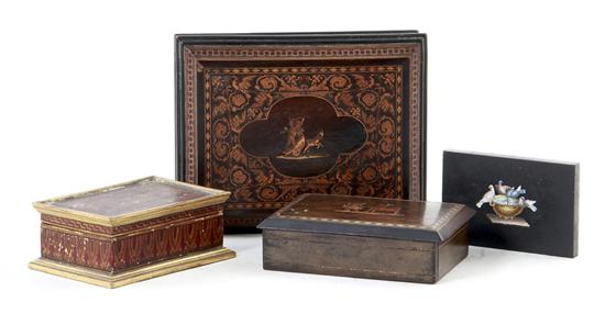 Continental boxes two inlaid walnut 137895