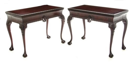 Pair Chippendale style carved mahogany 1378b1