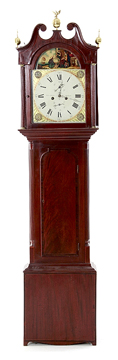 George III inlaid mahogany tall case