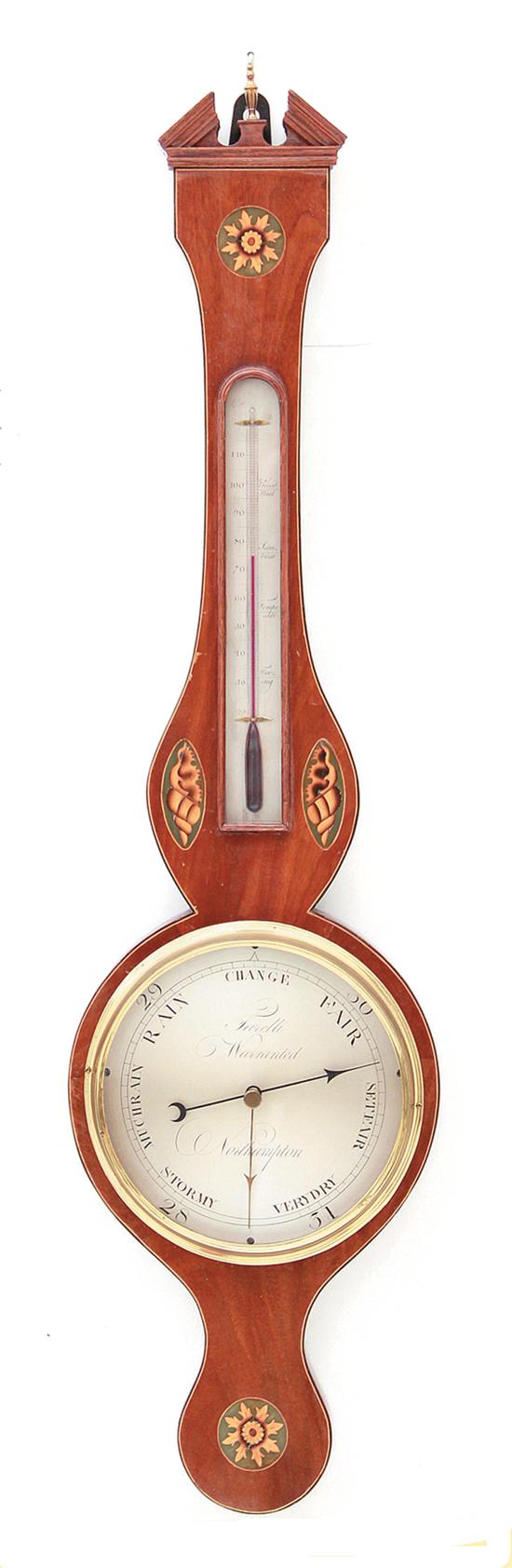 Regency inlaid mahogany barometer 137923