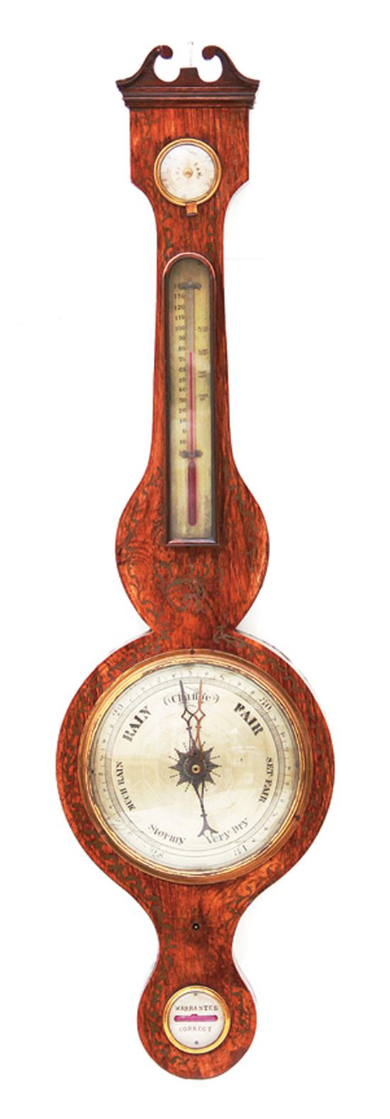 Regency paint-decorated mahogany barometer