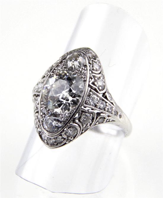 Art Deco diamond and platinum ring 13792c