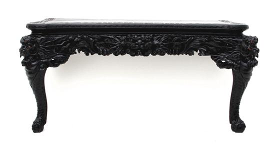 Oriental carved hardwood console 137973