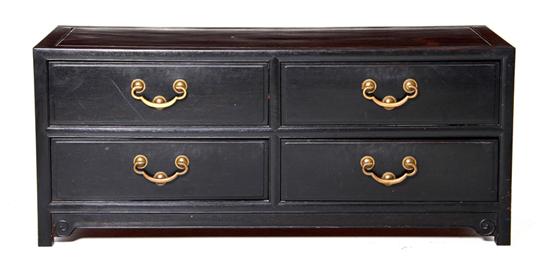 Oriental hardwood low chest rectangular 137977