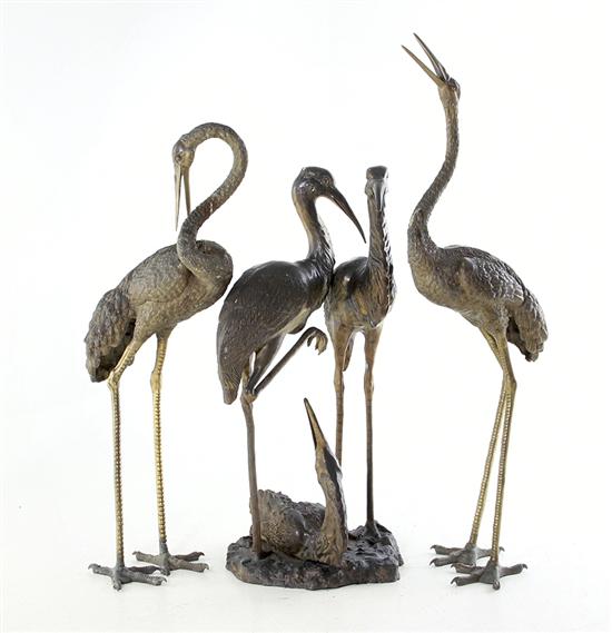 Grouping of bronze garden herons 137993