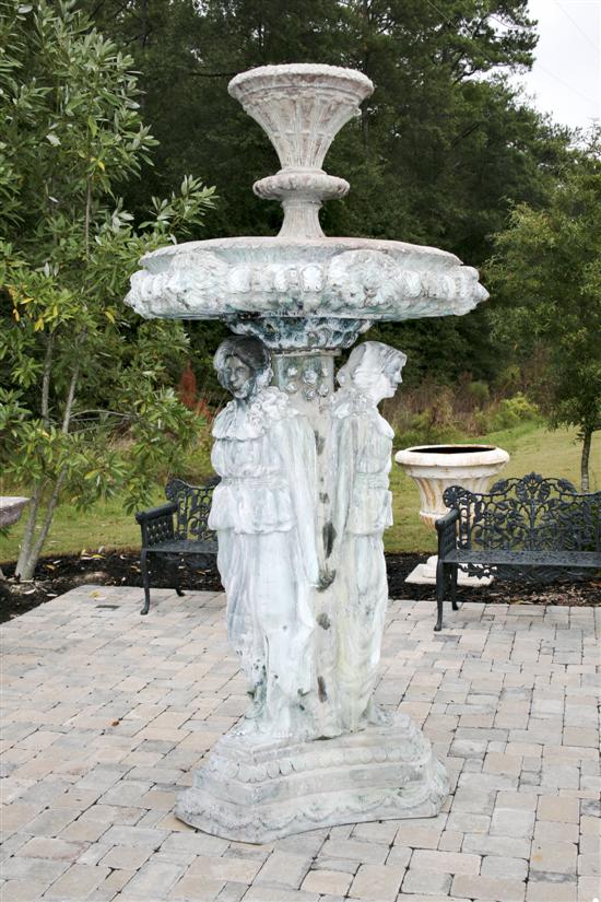 Cast-bronze garden fountain late