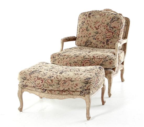 Louis XV style fauteuil and ottoman 1379b0