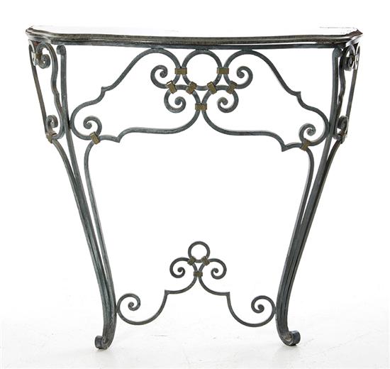 French Art Deco marbletop wrought metal 1379b8